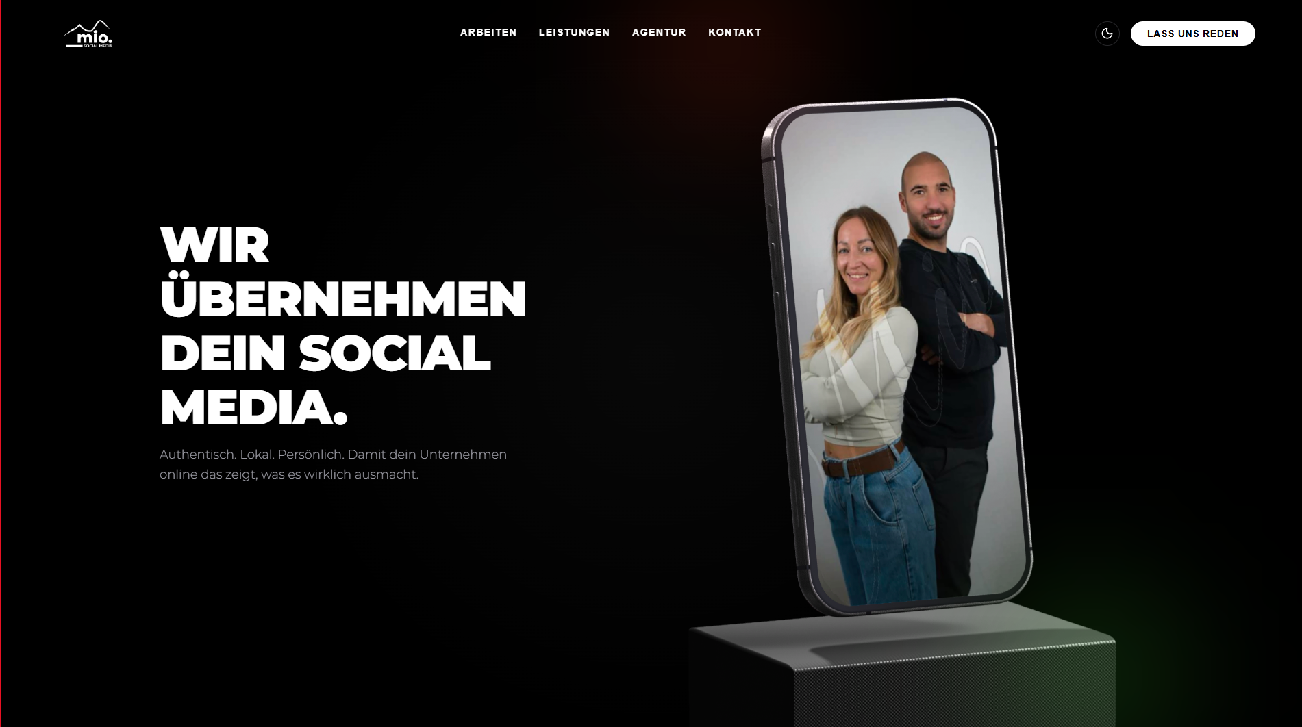 Screenshot des Mio Projekts