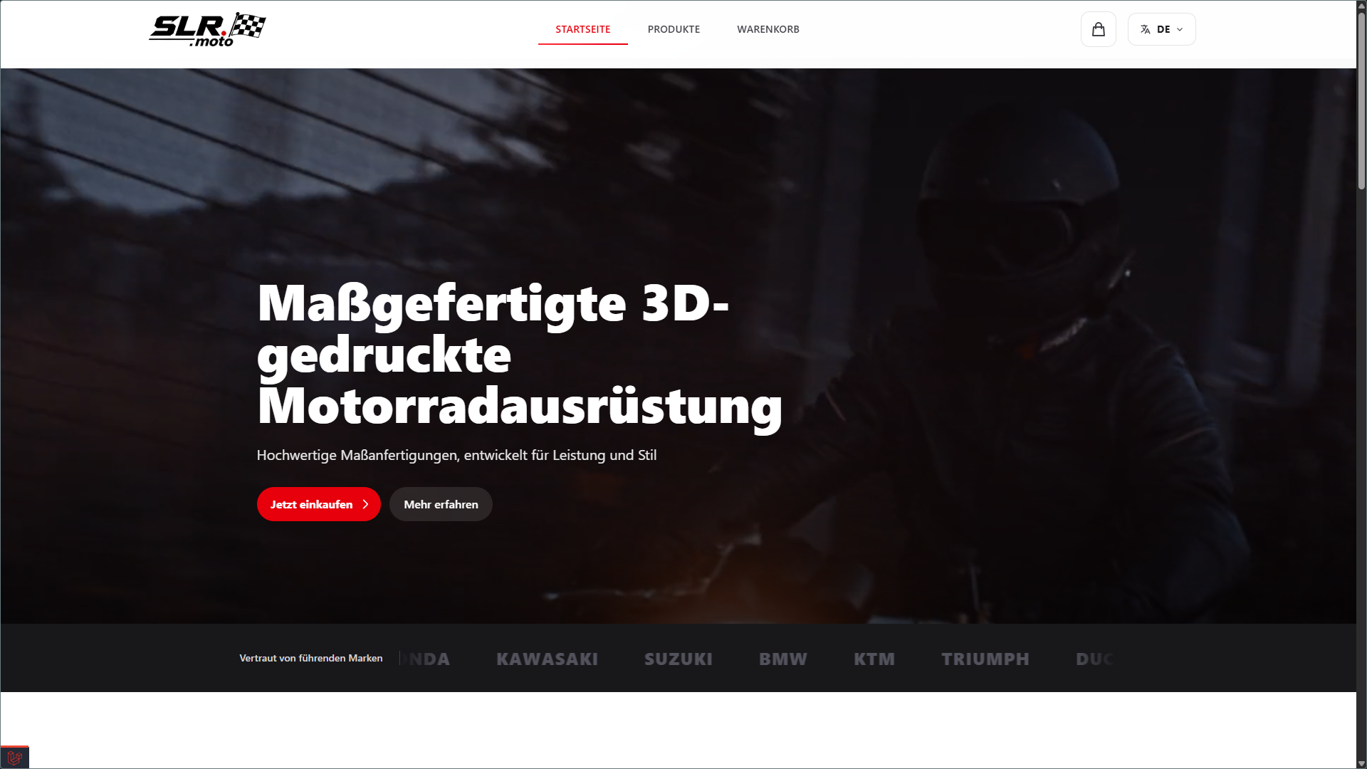Screenshot of the SLR website homepage