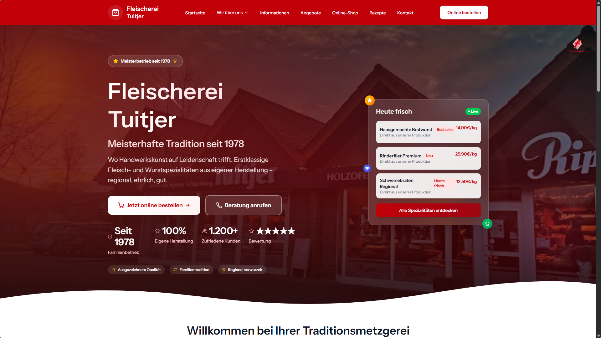 Screenshot of the Tuitjer website homepage